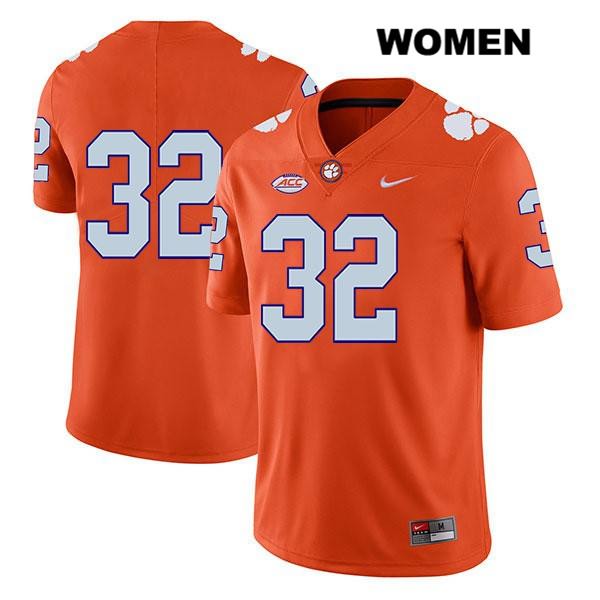 Women's Clemson Tigers #32 Sylvester Mayers Stitched Orange Legend Authentic Nike No Name NCAA College Football Jersey YWS1546HC